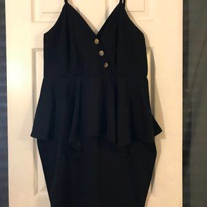 Black peplum style cocktail dress